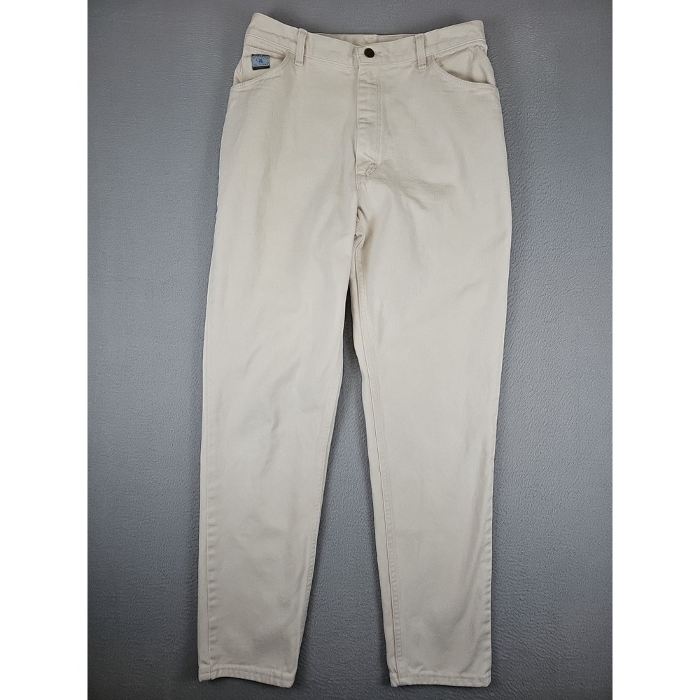 VTG Wrangler for Women Jeans Size 14 30x31 Off White Cotton MSR01 CM Made in USA